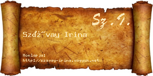 Szávay Irina névjegykártya